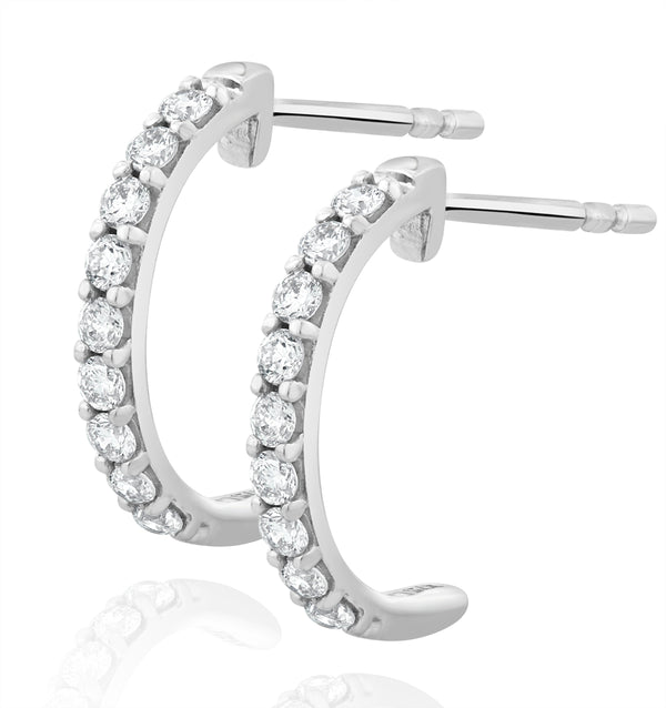 Comfort Huggie Lab Diamond Earrings 0.25ct H/Si in 9K White Gold